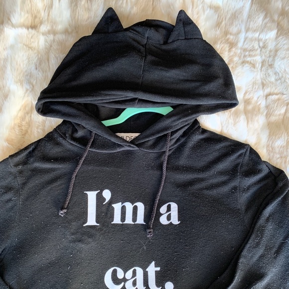 Wildfox I’m a cat black jumper size M - Picture 4 of 6